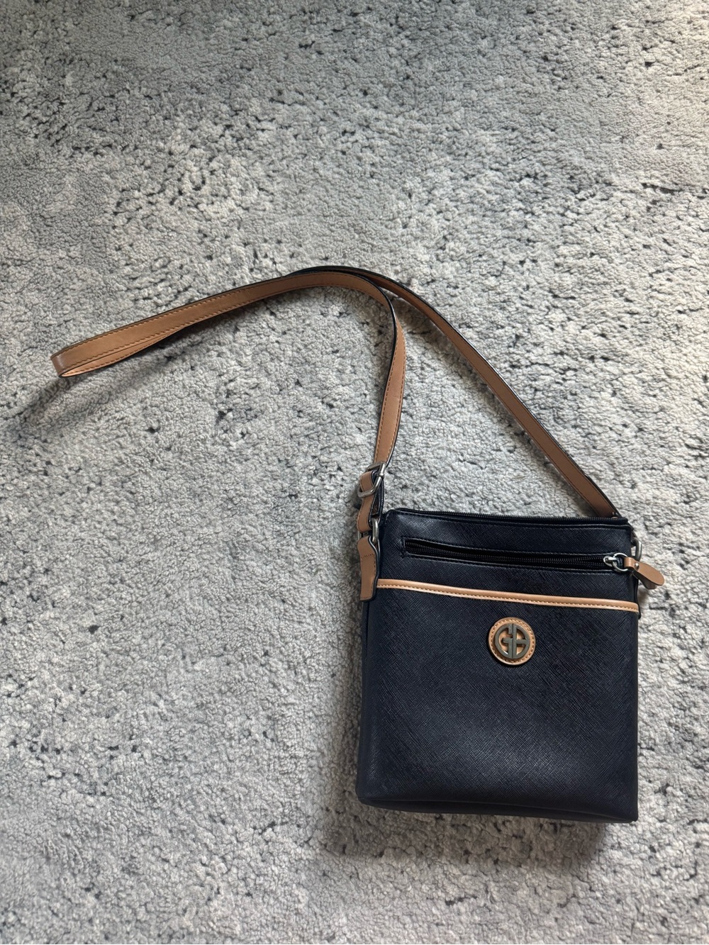 Black and Tan Crossbody Bag - Classic Shoulder Bag